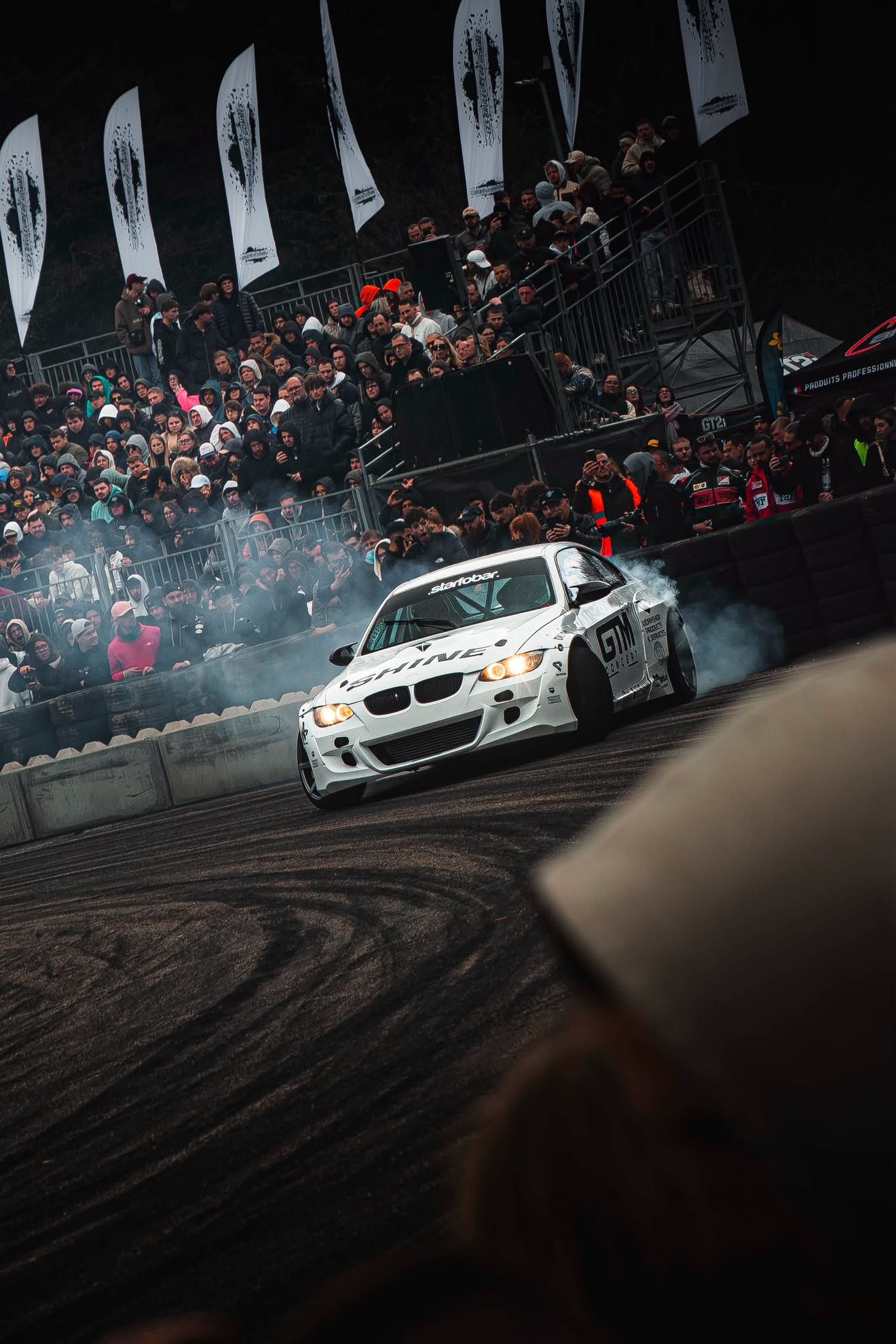 BMW blanche en drift — Événement Drift